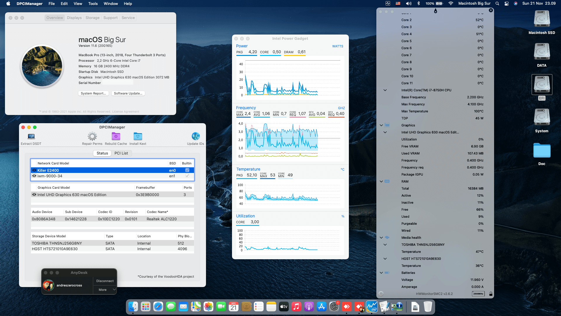 Success Hackintosh macOS Big Sur 11.6 Build 20G165 in MSI Gaming GP63 Leopard 8RE